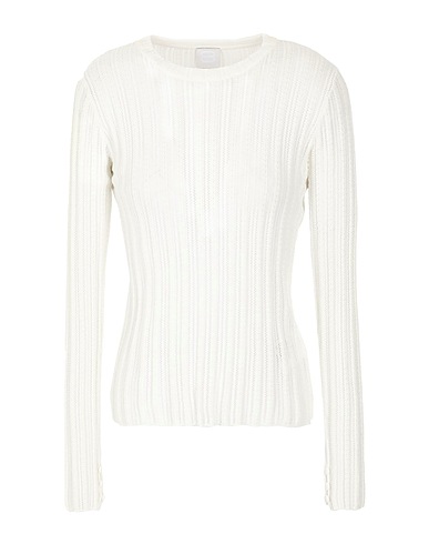 8 by YOOX Jersey ORGANIC COTTON TEXTURED CREWNECK SWEATER
 Blanco 100% Algodón orgánico