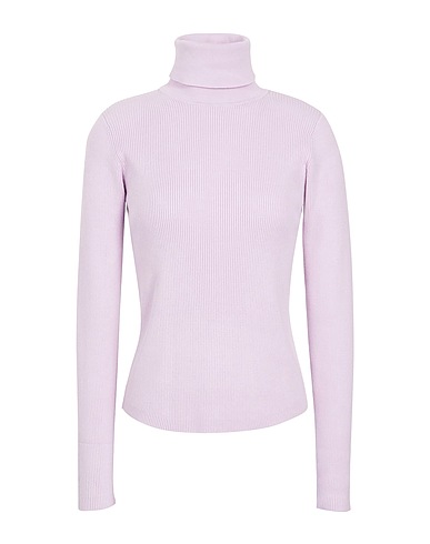 8 by YOOX Polo neck RIBBED KNIT SLIM FIT ROLL-NECK Lilac 70% Viscose, 30% Polyamide