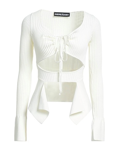 ANDREĀDAMO Jumper White 80% Viscose, 10% Polyester, 9% Polyamide, 1% Elastane