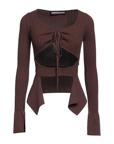 ANDREĀDAMO Sweater Chocolate brown 80% Viscose, 10% Polyester, 9% Polyamide, 1% Elastane