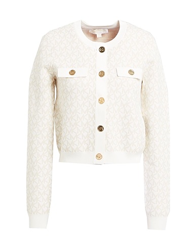 MICHAEL MICHAEL KORS Cardigan Ivory 63% Recycled viscose, 20% Nylon, 14% Polyester, 3% Elastane