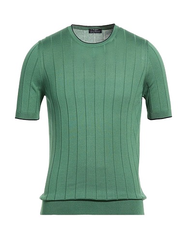 BARBA Napoli Pullover VERDE MILITARE 100% Seide