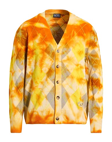 DIESEL Cardigan Yellow 97% Wool, 3% Polyester
