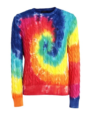 POLO RALPH LAUREN Jumper TIE-DYE CABLE-KNIT SWEATER
 Blue 100% Cotton