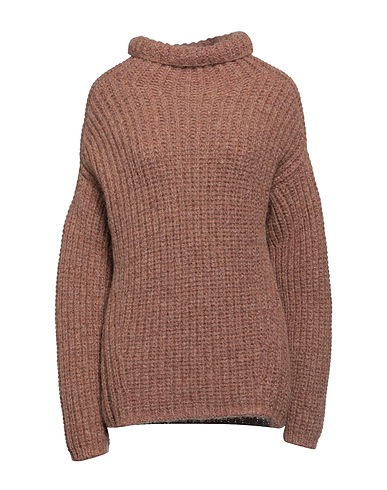 SLY010 Rollkragenpullover Hellbraun 41% Alpakawolle, 23% Metallfaser, 21% Polyamid, 8% Wolle, 7% Andere Fasern