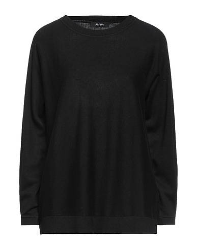ALPHA STUDIO Pullover Nero 70% Cotone, 30% Cachemire