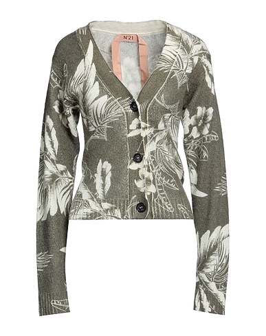 N°21 Cardigan Military green 37% Wool, 35% Polyamide, 16% Alpaca wool, 12% Viscose