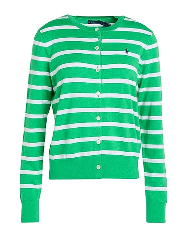 POLO RALPH LAUREN Cardigan STRIPED COTTON-BLEND CARDIGAN
 81% Cotton, 16% Nylon, 3% Elastane