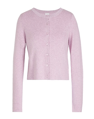8 by YOOX 가디건 KNIT SLIM FIT CROPPED CARDIGAN 라일락 70% 오가닉 코튼, 20% 폴리아미드, 10% 실크