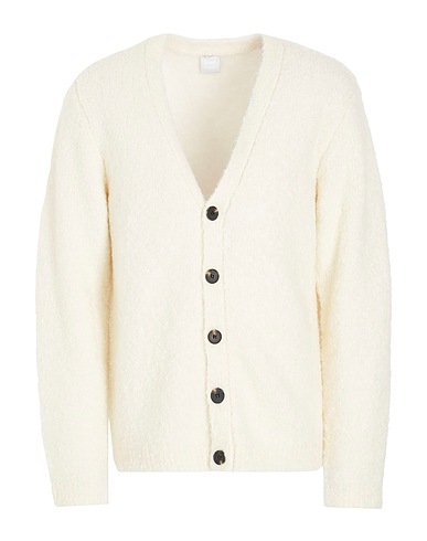 8 by YOOX Cardigan BRUSHED KNIT CARDIGAN Ivory 28% Wool, 27% Alpaca wool, 24% Recycled polyamide, 20% Recycled polyester, 1% Elastane