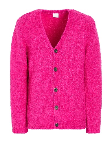 8 by YOOX Cardigan BRUSHED KNIT CARDIGAN Fuchsia 28% Wool, 27% Alpaca wool, 24% Recycled polyamide, 20% Recycled polyester, 1% Elastane