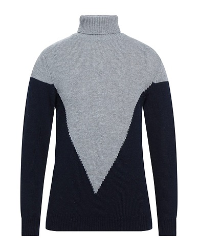 GREY DANIELE ALESSANDRINI Polo neck Midnight blue 80% Wool, 20% Polyamide