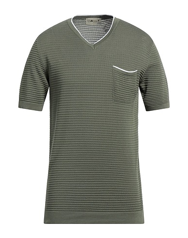 IRISH CRONE Jumper Military green 100% Cotton