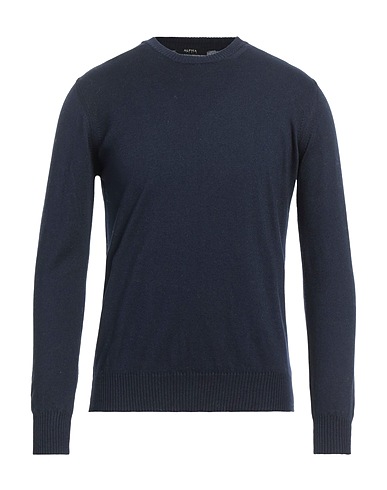 ALPHA STUDIO Pullover Bleu nuit 70% Coton, 30% Cachemire