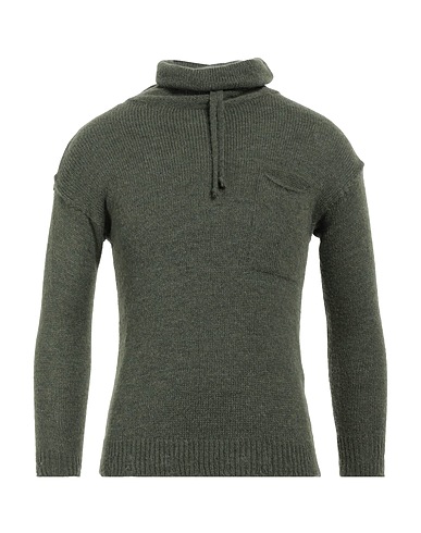 DANIELE ALESSANDRINI HOMME Turtleneck Military green 57% Acrylic, 29% Polyamide, 7% Viscose, 7% Wool