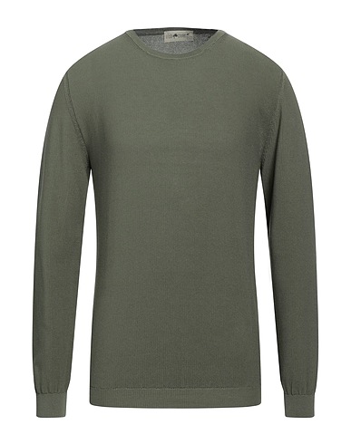 IRISH CRONE Jumper Military green 100% Cotton