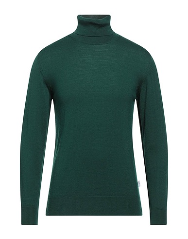 TAKESHY KUROSAWA Polo neck Dark green 50% Wool, 50% Acrylic