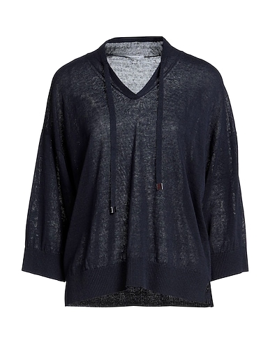 PESERICO Sweater Navy 60% Linen, 40% Cotton