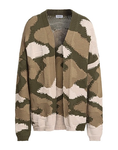 DONDUP Cardigan Military green 62% Cotton, 38% Polyamide