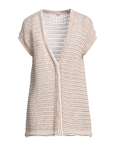 PESERICO Strickjacke Kamel 100% Baumwolle
