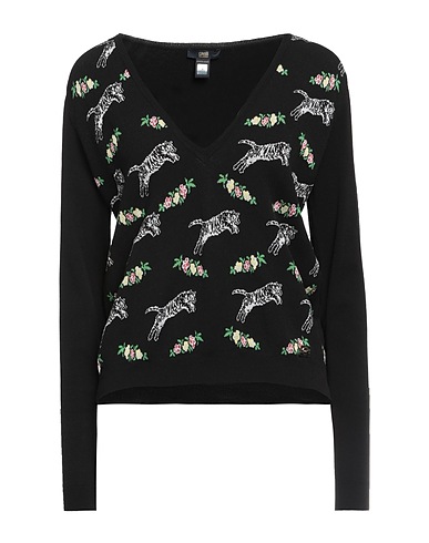 CAVALLI CLASS Sweater Black 80% Viscose, 16% Polyamide, 4% Cotton