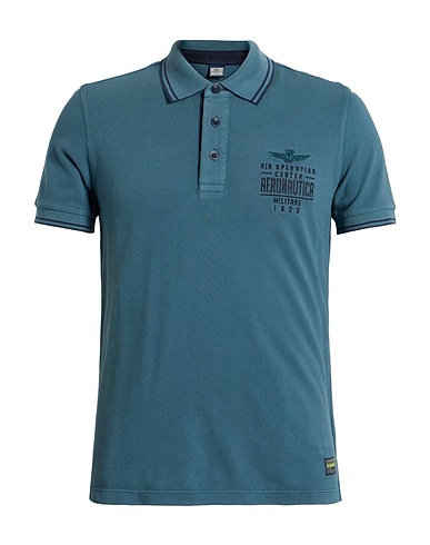 AERONAUTICA MILITARE Poloshirt Taubenblau 100% Baumwolle