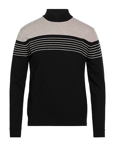 ALPHA STUDIO Polo neck Black 50% Viscose, 16% Nylon, 14% Wool, 11% Cashmere, 9% Polyester