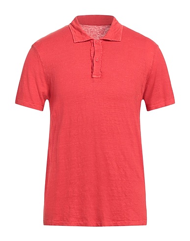MAJESTIC FILATURES Polo shirt Tomato red 96% Linen, 4% Elastane
