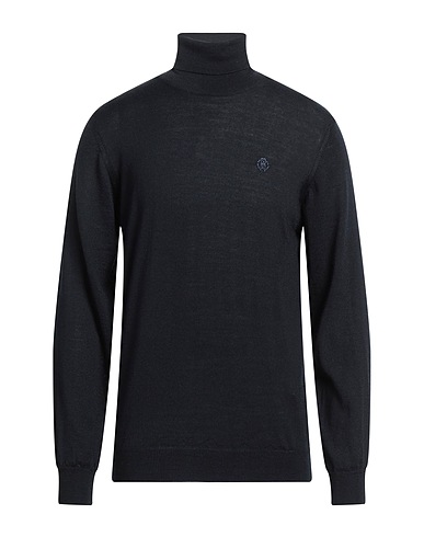 ROBERTO CAVALLI Polo neck Midnight blue 50% Acrylic, 50% Wool