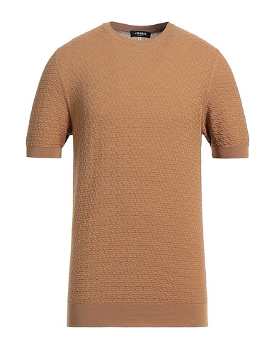 +39 MASQ Pullover Cammello 100% Cotone