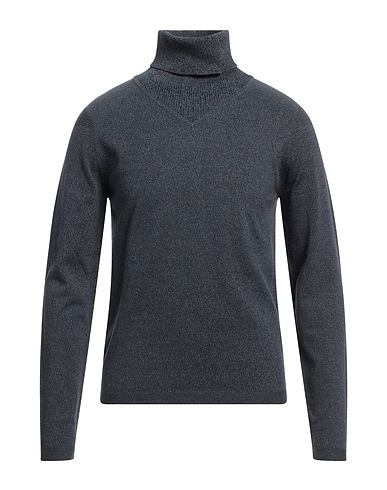 ESEMPLARE Polo neck Slate blue 51% Cotton, 46% Virgin Wool, 3% Silver