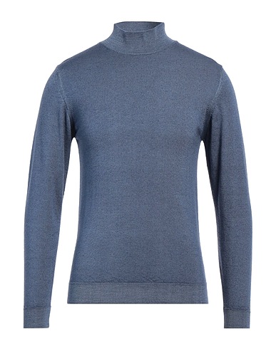 DANIELE FIESOLI Polo neck Slate blue 100% Merino Wool