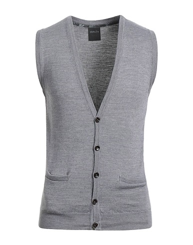 RETOIS Cardigan Grigio 50% Lana Merino, 50% Acrilico