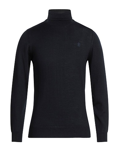 ROBERTO CAVALLI Polo neck Midnight blue 50% Wool, 50% Acrylic