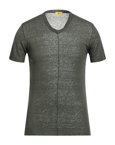 HEMMOND Pullover Militärgrün 90% Leinen, 10% Polyamid