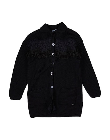 ERMANNO SCERVINO JUNIOR Cardigan Black 100% Merino Wool, Polyester, Acrylic, Wool, Polyamide