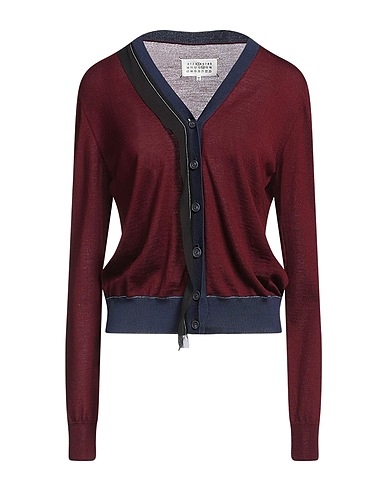 MAISON MARGIELA Cardigan Burgundy 95% Wool, 5% Cotton
