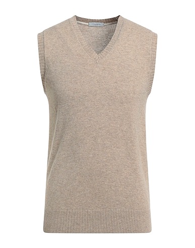 PAOLO PECORA Maglia Gilet Nocciola 100% Lana Vergine