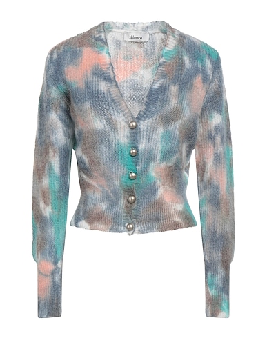 DIMORA Cardigan Slate blue 50% Acrylic, 30% Polyamide, 10% Wool, 10% Mohair wool