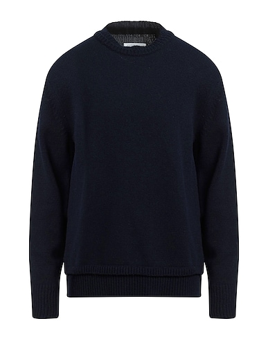 MAISON MARGIELA Sweater Navy 46% Wool, 31% Linen, 23% Cotton, Cow leather
