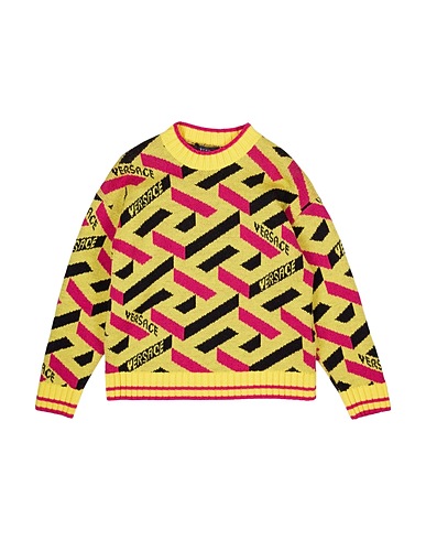VERSACE YOUNG Sweater Yellow 100% Virgin Wool
