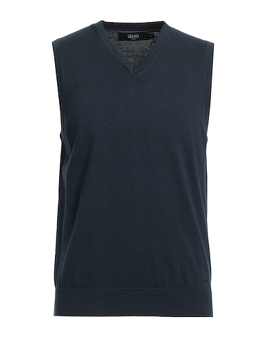 LIU •JO MAN Γιλέκο από πλεκτό ύφασμα Σκούρο μπλε της νύχτας 100% Βαμβάκι