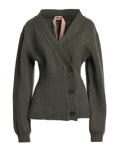 N°21 Cardigan Military green 100% Virgin Wool