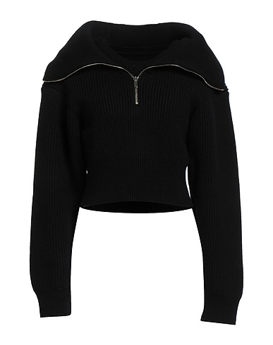 JACQUEMUS Jumper with zip NERO 100% Merino Wool