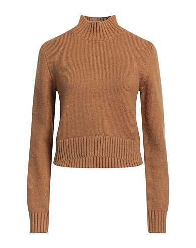 BURBERRY Cuello alto Camel 70% Algodón, 30% Poliéster