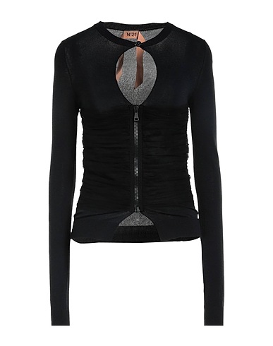 N°21 Cardigan Black 72% Viscose, 14% Polyamide, 14% Polyester