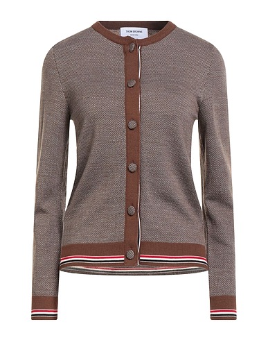 THOM BROWNE Cardigan Brown 100% Wool