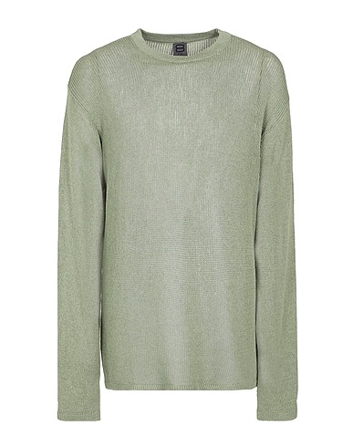 8 by YOOX Pullover COTTON BLEND SEE THOUGH SWEATER
 Verde militare 50% Poliestere riciclato, 50% Cotone riciclato