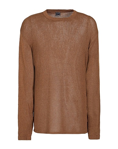 8 by YOOX Sweater COTTON BLEND SEE THOUGH SWEATER
 Brown 50% Recycled polyester, 50% Recycled cotton