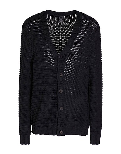 8 by YOOX Cardigan RECYCLED COTTON V-NECK CARDIGAN
 Black 75% Recycled cotton, 20% Recycled polyester, 5% Other Fibres